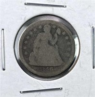 1856 Seated Liberty Silver Dime, US 10c