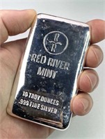 10oz Troy Silver Bar, Red River Mint .999