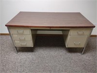 Vintage 5 drawer office desk
