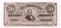 1864 $50 CONFEDERATE STATES OF AMERICA BANK NOTE