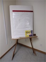 Custom built wood frame easel with paper pad