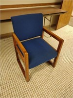 Vintage wood frame office waiting chair