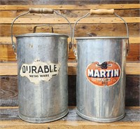 Two Old Metalware Pails