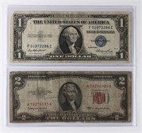 (2) x ANTIQUE US BANK NOTES