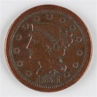 1851 US LARGE CENT COIN