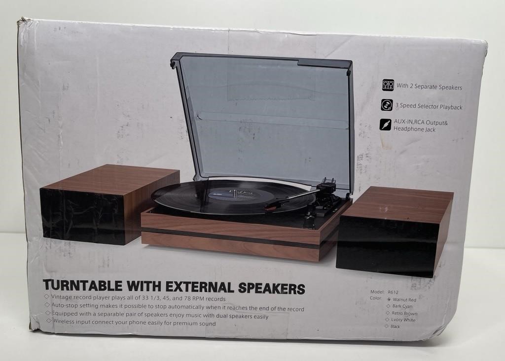 TURNTABLE WITH EXTERNALSPEAKERS