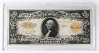 1922 LARGE US $20 GOLD CERTIFICATE BANK NOTE