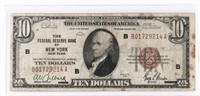 1929 US $10 NATIONAL CURRENCY NOTE - NEW YORK