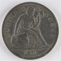 1871 US SEATED LIBERTY SILVER DOLLAR COIN