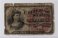 1863 US FRACTIONAL CURRENCY BANK NOTE
