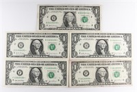 (5) x **STAR NOTE** US $1 FEDERAL RESERVE NOTES