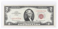 **STAR NOTE** 1963 US $2 RED SEAL BANK NOTE