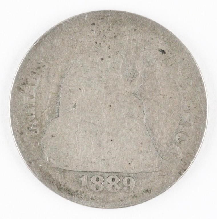 1889 US SEATED LIBERTY SILVER DIME