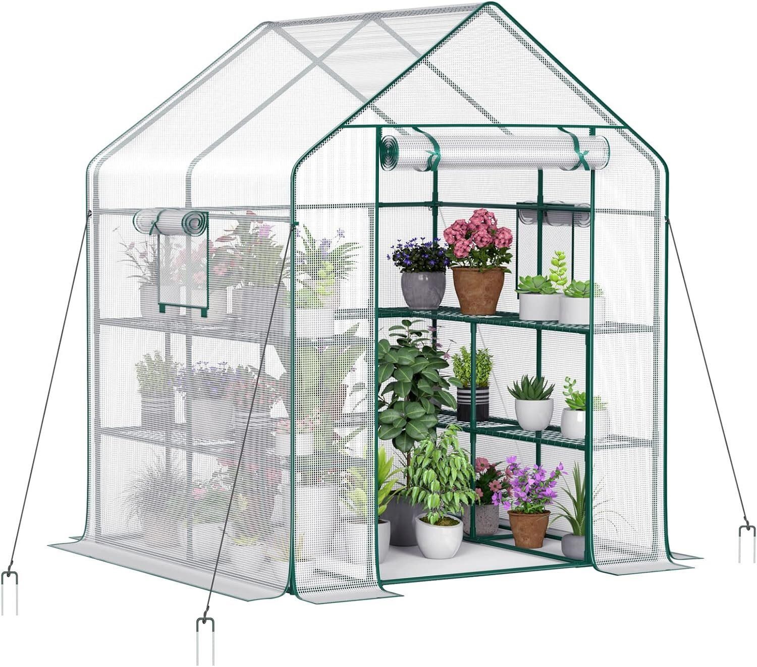 $90  4-Tier Greenhouse 56x56x78 inches