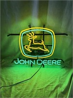 John Deere 20"x16" Glass Neon Sign, Works