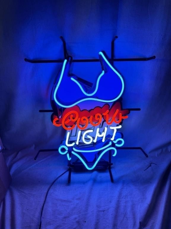 Coors Light Bikini Girl 20"x24" Glass Neon Sign, W