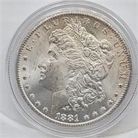 1881-CC Morgan Silver Dollar - AU