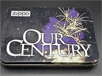OUR CENTURY ZIPPO NEVER USED IN TIN.