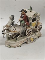 1850s Antique German porcelain coach horses