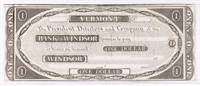 1800's VERMONT $1 BANK NOTE