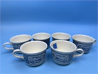 6 Vintage Coffee Cups - USA