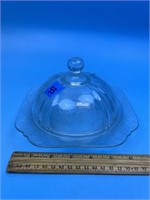Depression Glass Covered Butter Dish