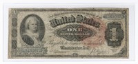 1886 LARGE US $1 SILVER CERTIFICATE BANK NOTE