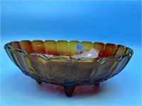 Vintage Amberina Glass Footed Fruit Bowl