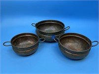 Vintage Copper Bowls - Set of 3