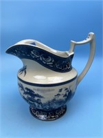 English Country Blue & White Pitcher