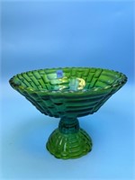 Vintage Green to Blue Footed Bowl