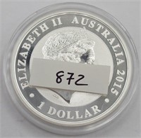 2015 Elizabeth II Australian Kookaburra 1 oz .999