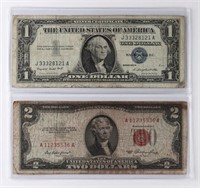 (2) x ANTIQUE US BANK NOTES