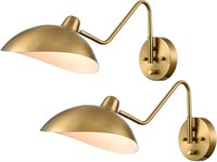 $150  Gold Swing Arm Wall Lamp Set of 2