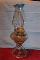 OIL LAMP W/ CHIMMEY APPROX 17" TALL