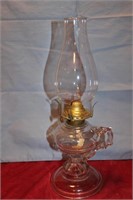 FINGER OIL LAMP, WITH CHIMMEY APPROX 14" TALL