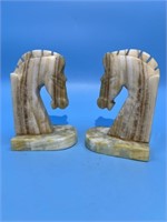 Pair of Onyx Horse Bookends