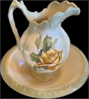 CERAMIC PITCHER AND BOWL