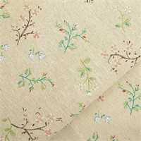 $11  Floral Linen Fabric  Precut 1 Yard  62 Width