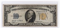 1934-A US $10 WWII NORTH AFRICA SILVER CERTIFICATE