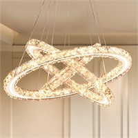$140  LED Crystal Chandelier  Three Rings Light