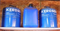 3 kerosene cans: 2 metal - 1 plastic