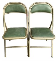 Vintage Singer Metal Folding Chairs