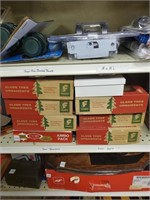 7 Boxes of Christmas Bulbs & 1 Doll