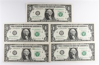 (5) x **STAR NOTE** US $1 FEDERAL RESERVE NOTES