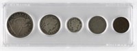 ANTIQUE US SILVER COINS IN HOLDER