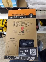 Red Head Midweight Base Layer Crew Shirt &