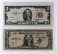 (2) x ANTIQUE US BANK NOTES