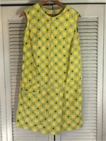 VINTAGE SEARS YELLOW/ GREEN MOD DRESS