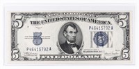1934-C US $5 BLUE SEAL SILVER CERTIFICATE NOTE